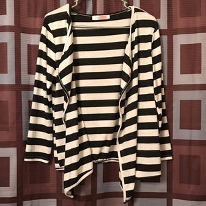 NWOT ALLEGRA K STRIPED OPEN FRONT CARDIGAN